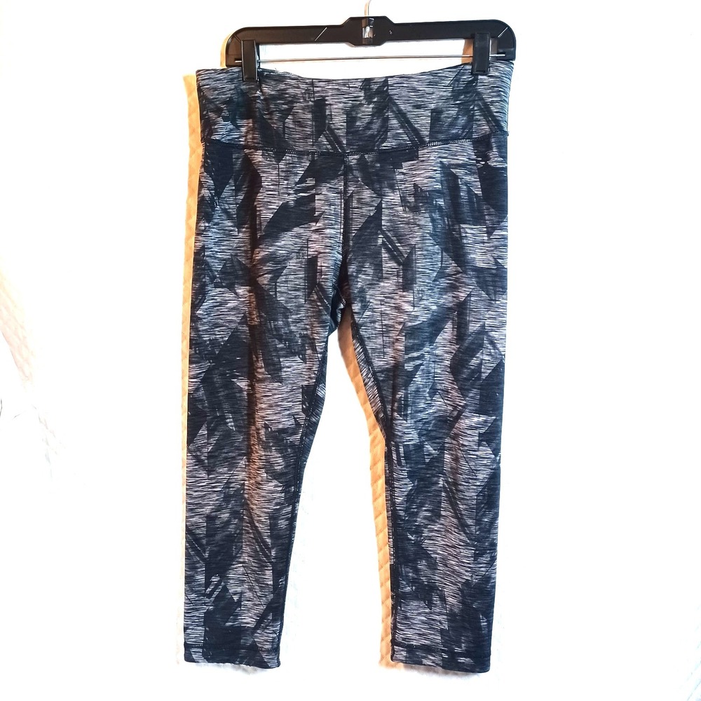 Reversible Active Life Women's M Leggings Black Abstract Geometric Yoga Stretch